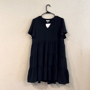 Black mittoshop tiered dress